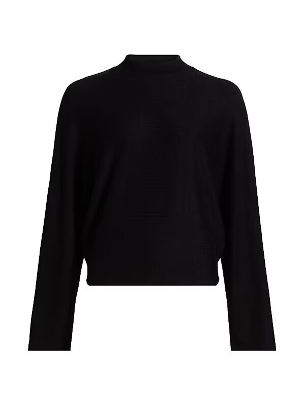 New, Vince Women's Cozy Dolman-Sleeve Mock-Neck Top In Black Sz M #T4051